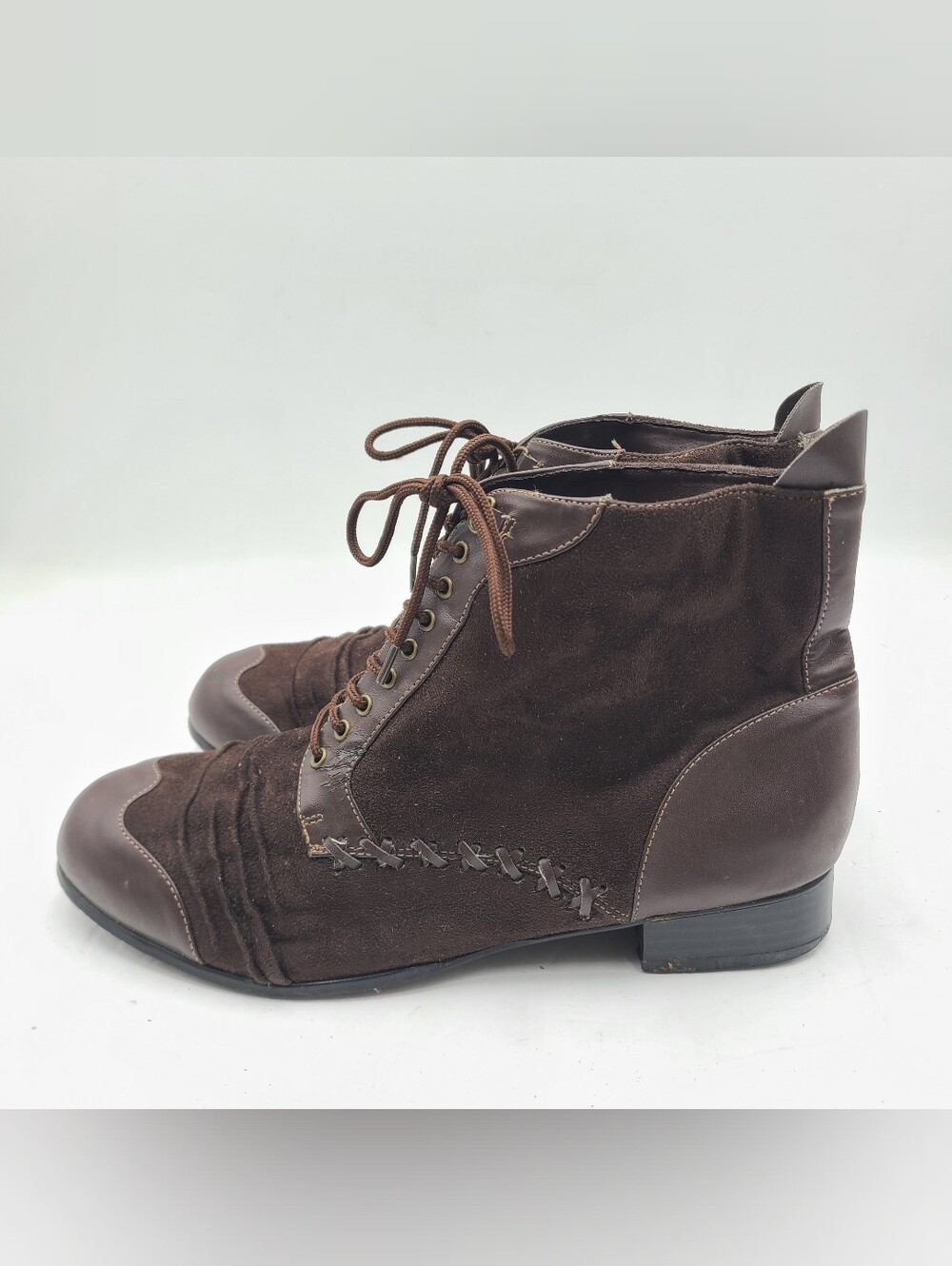 B49 The Mad Hatter Brown Leather Boots FUNTASMA Size 12-13 L
